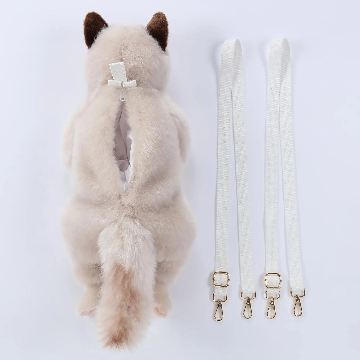CU-MATE 20" Cute Plush Animal Cat Backpack Multiple Fashion Shoulder Bags Crossbody Gifts With Adjustable Straps for Women Girl Boy Kid (Muppet Cat Backpack2)