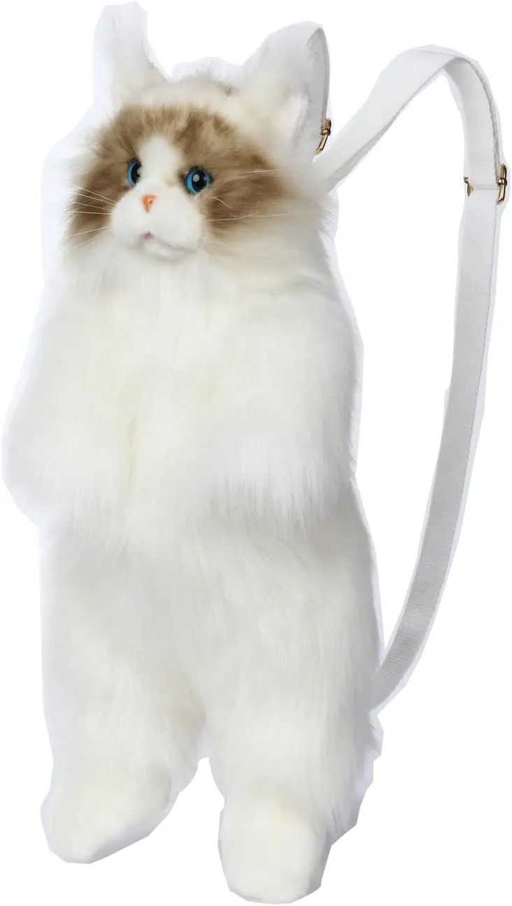 CU-MATE 20" Cute Plush Animal Cat Backpack Multiple Fashion Shoulder Bags Crossbody Gifts With Adjustable Straps for Women Girl Boy Kid (Muppet Cat Backpack)