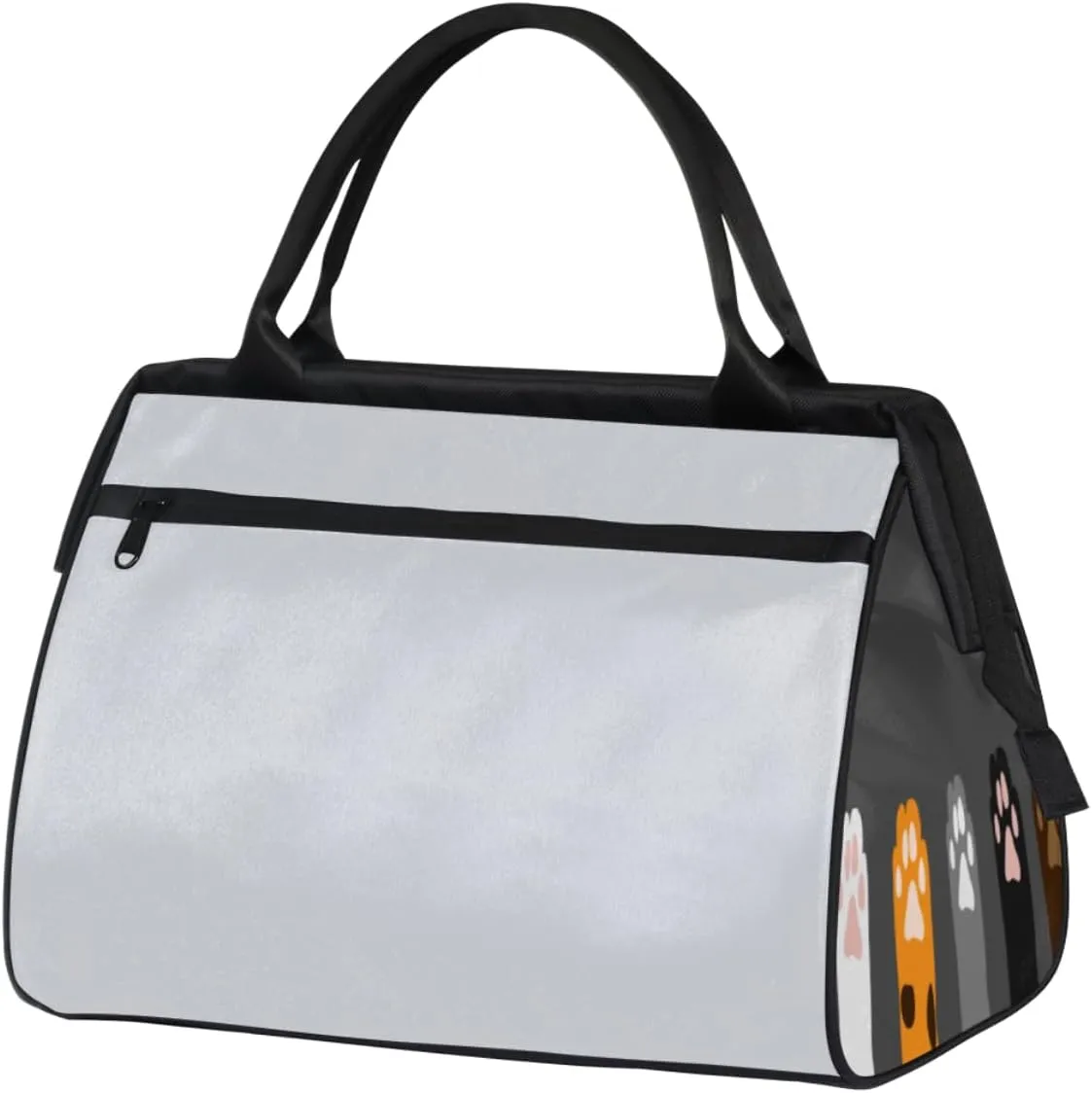 Cute Cat Legs Cat Paw Cartoon Gray Travel Duffel Bag Sports Travel Duffel Bag Waterproof Durable Large Gym Tote Bag Weekender Overnight Bag for Women Travel Gym Yoga