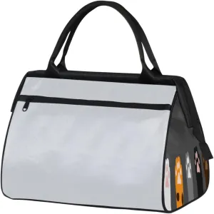 Cute Cat Legs Cat Paw Cartoon Gray Travel Duffel Bag Sports Travel Duffel Bag Waterproof Durable Large Gym Tote Bag Weekender Overnight Bag for Women Travel Gym Yoga