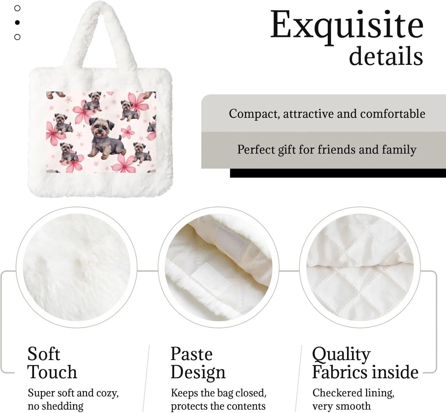 Cute Fuzzy Purse Fluffy Shoulder Bag Plush Furry Tote Bag Aesthetic Purse