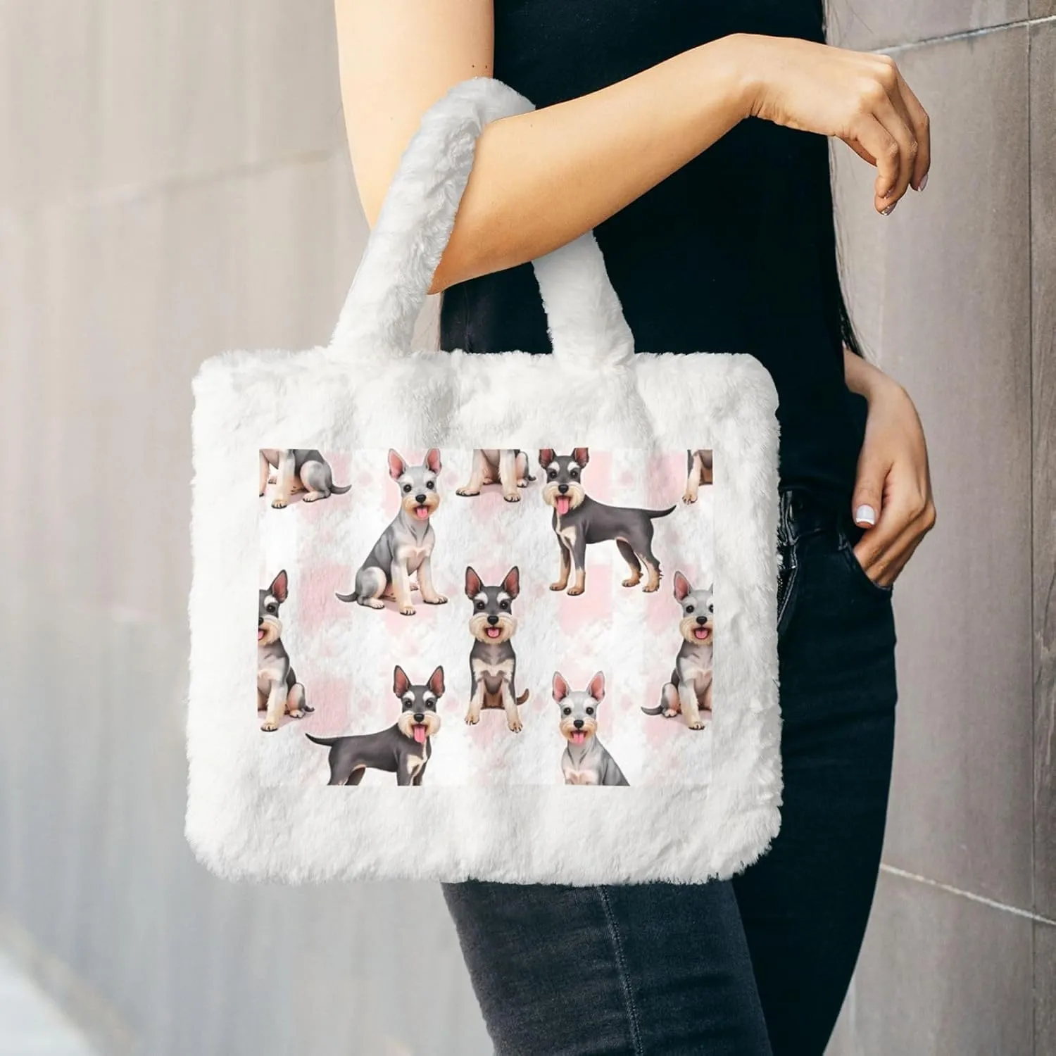 Cute Fuzzy Purse Fluffy Shoulder Bag Plush Furry Tote Bag Aesthetic Purse