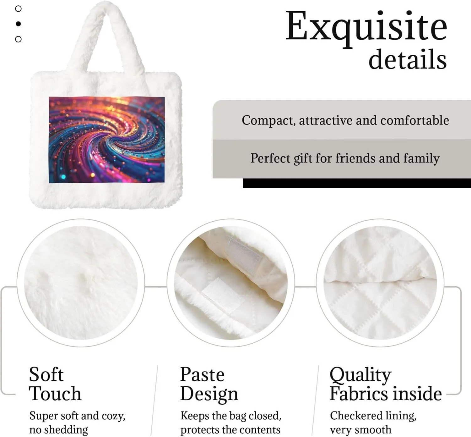 Cute Fuzzy Purse Fluffy Shoulder Bag Plush Furry Tote Bag Aesthetic Purse