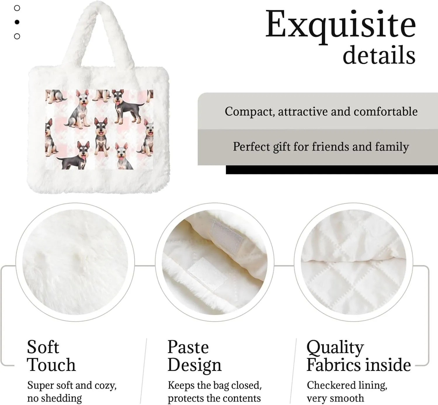Cute Fuzzy Purse Fluffy Shoulder Bag Plush Furry Tote Bag Aesthetic Purse