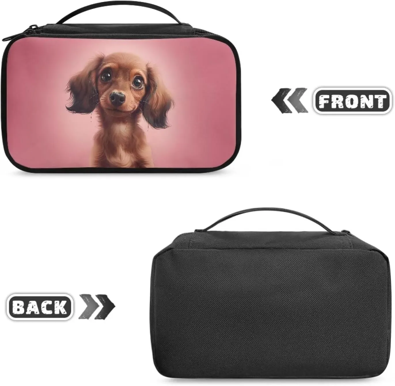Cute Puppy Makeup Organizer Case Cosmetics Organizer Bag with Zipper Make Up Bags for Women Lightweight Cosmetic Brush Bags With A Reinforced Handle Easy To Carry