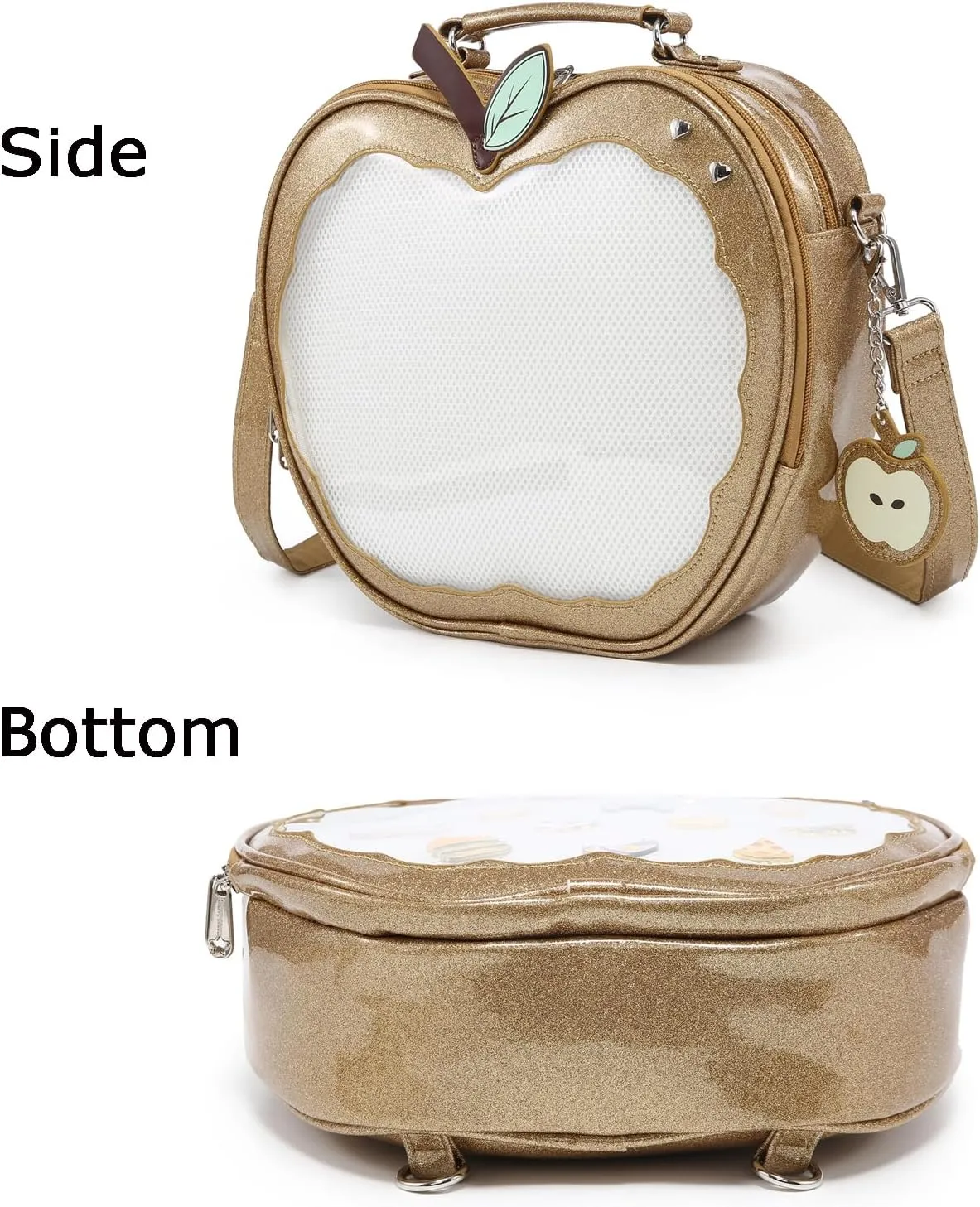Cute Red Apple Ita Bag Kawaii Pin Display Purse Backpack Crossbody Shoulder Bag