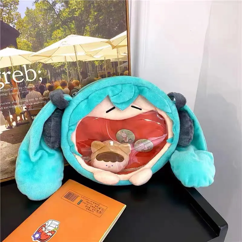 Cute Secondary Little Cartoon Doll Transparent Crossbody Bags