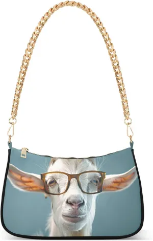 Cute Sheep Shoulder Bag for Women, Handbag with Chain Strap, Soft Purse Tote Bag for Ladies