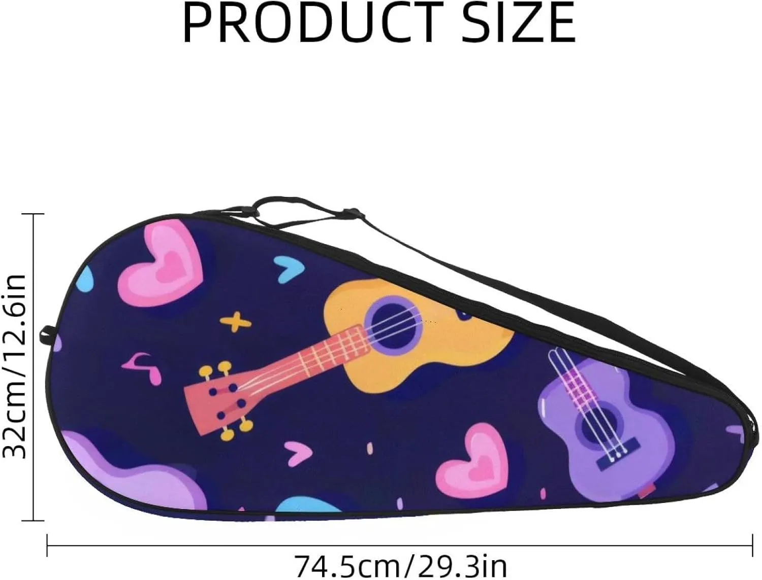 Cute Strawberry Pattern Pink Fruit Flower Plant Racquet Tennis Bag Lightweight Racquet Holder for Beginner Tennis Players