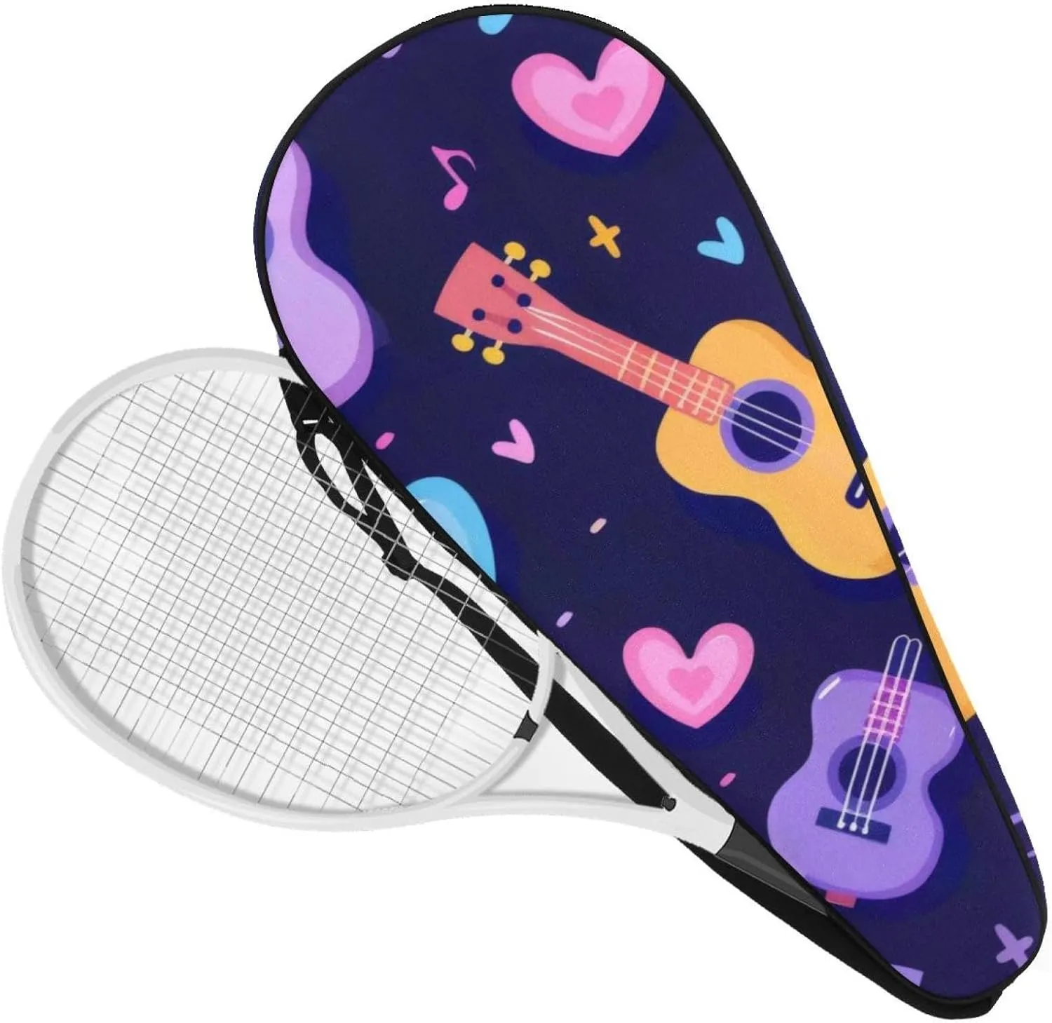 Cute Strawberry Pattern Pink Fruit Flower Plant Racquet Tennis Bag Lightweight Racquet Holder for Beginner Tennis Players