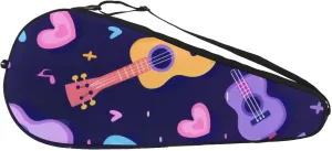 Cute Strawberry Pattern Pink Fruit Flower Plant Racquet Tennis Bag Lightweight Racquet Holder for Beginner Tennis Players
