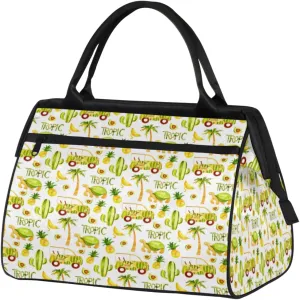 Cute Tropic Animals Travel Duffel Bag Sports Travel Duffel Bag Waterproof Durable Large Gym Tote Bag Weekender Overnight Bag for Women Travel Gym Yoga