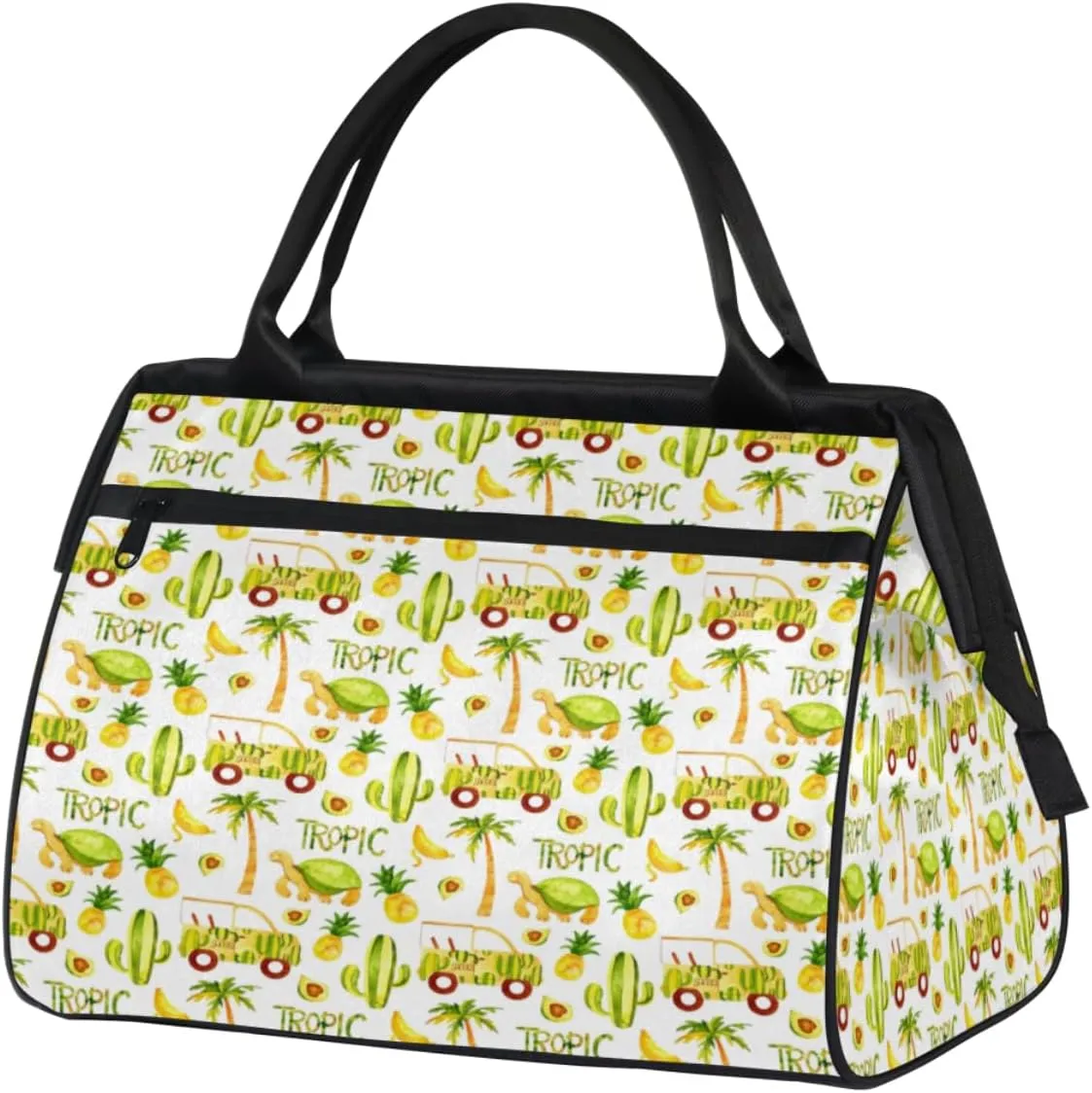 Cute Tropic Animals Travel Duffel Bag Sports Travel Duffel Bag Waterproof Durable Large Gym Tote Bag Weekender Overnight Bag for Women Travel Gym Yoga