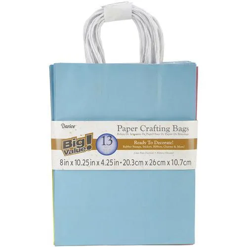 Darice Paper Bags 8 X10.25 X4.25 Inches Assorted Fashion