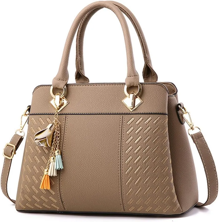 Dayfine Handbags for Women Top Handle Purse Faux Leather Satchel Bags Stylish Tote Bags Shoulder Crossbody Bag Ladies Handbag