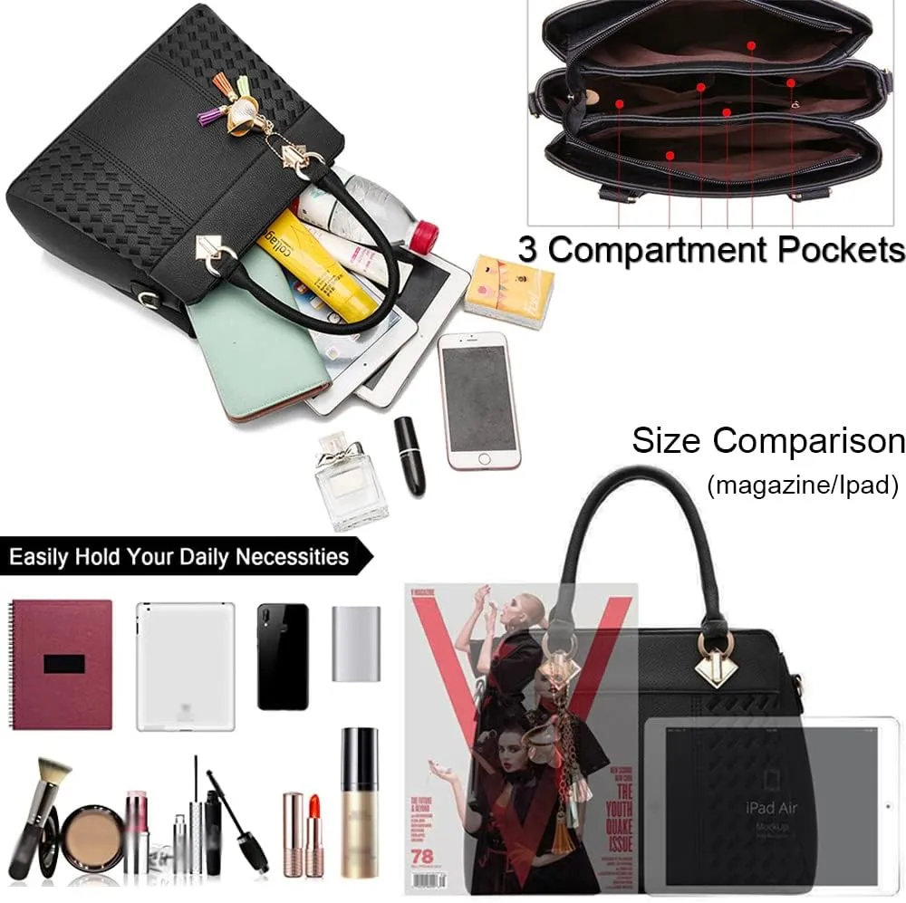 Dayfine Handbags for Women Top Handle Purse Faux Leather Satchel Bags Stylish Tote Bags Shoulder Crossbody Bag Ladies Handbag