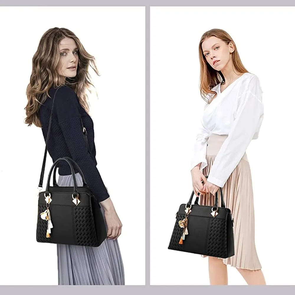 Dayfine Handbags for Women Top Handle Purse Faux Leather Satchel Bags Stylish Tote Bags Shoulder Crossbody Bag Ladies Handbag