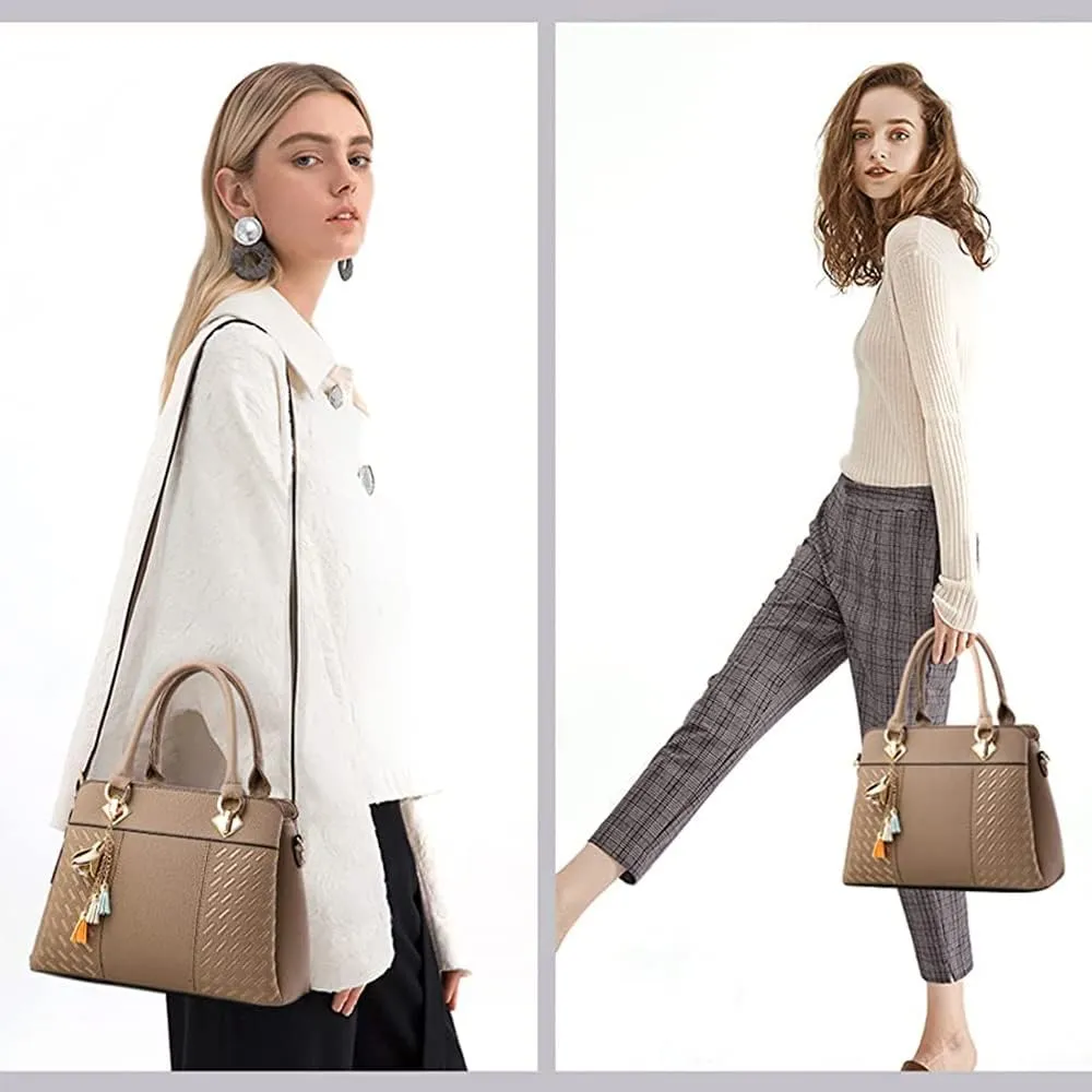 Dayfine Handbags for Women Top Handle Purse Faux Leather Satchel Bags Stylish Tote Bags Shoulder Crossbody Bag Ladies Handbag