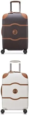 DELSEY PARIS 2 Piece Set Chatelet Air 2.0 Hardside Luggage with Spinner Wheels, Chocolate Brown, Carry-on 21 Inch and Angora, Carry-on 21 Inch
