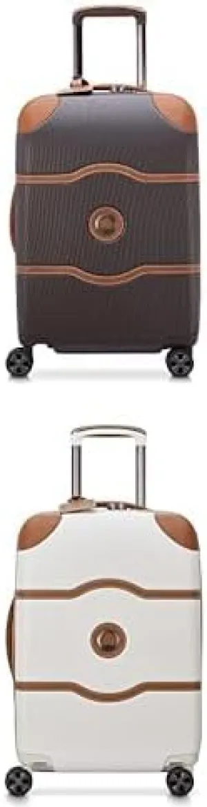 DELSEY PARIS 2 Piece Set Chatelet Air 2.0 Hardside Luggage with Spinner Wheels, Chocolate Brown, Carry-on 21 Inch and Angora, Carry-on 21 Inch