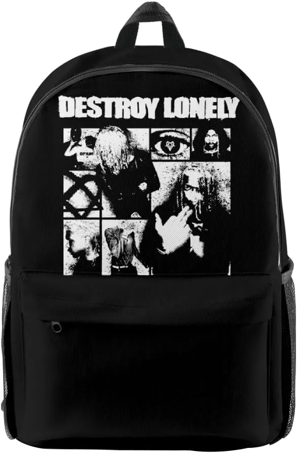 Destroy Lonely Backpack Three-piece Sets Casual Oxford Cloth Travel Bag Unisex Harajuku Shoulder Bags (YM8997A08,One size)