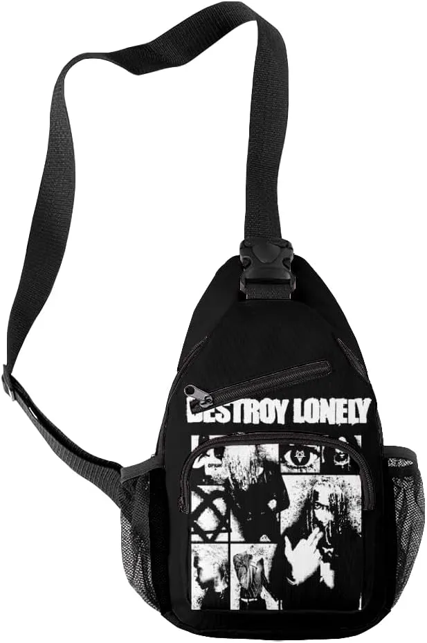 Destroy Lonely Backpack Three-piece Sets Casual Oxford Cloth Travel Bag Unisex Harajuku Shoulder Bags (YM8997A08,One size)