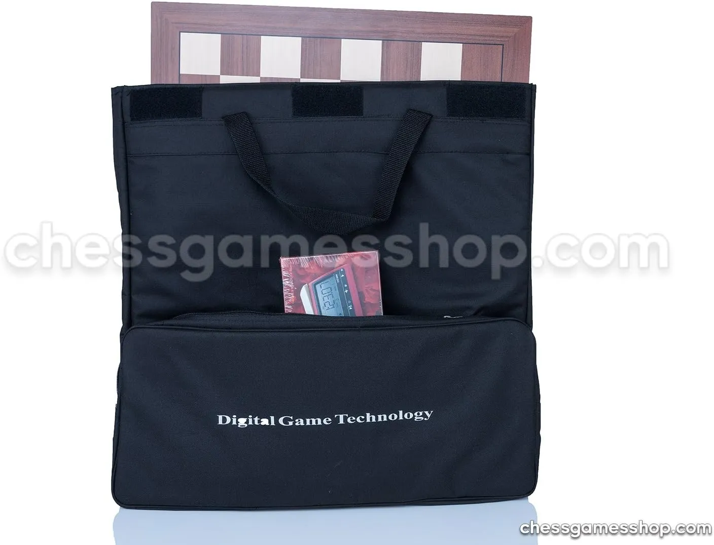 DGT Chess Carrying Bag Black for Board, Pieces, Clock and Accessories - Suitable for e-Boards or GO Game to - Black