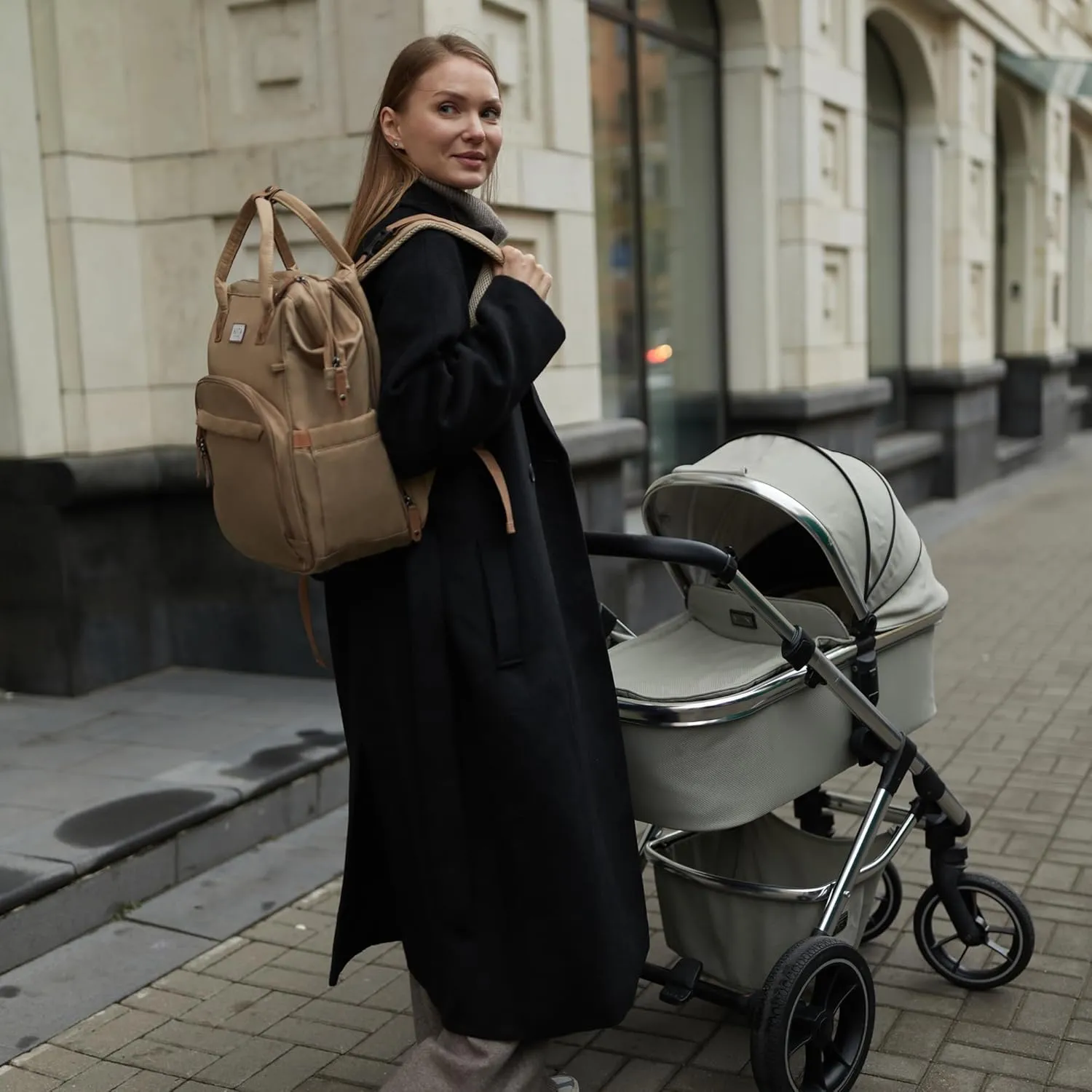 Diaper Bag Backpack, Multifunction Diaper Bag with Changing Station, Stylish Baby Bags, Large Unisex Diaper Backpack for Mom and Dad, Baby Registry Search, Portable Changing Pad – Coffee Brown