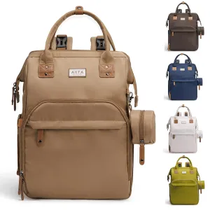 Diaper Bag Backpack, Multifunction Diaper Bag with Changing Station, Stylish Baby Bags, Large Unisex Diaper Backpack for Mom and Dad, Baby Registry Search, Portable Changing Pad – Coffee Brown