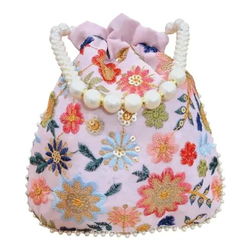 DMS RETAIL Potli Bags For Wedding Return Gifts For Women In Bulk, Ladies Return Gifts For Pooja Birthday Kitty Party Shagun Mehndi Sangeet Pack of (Pack of 5)