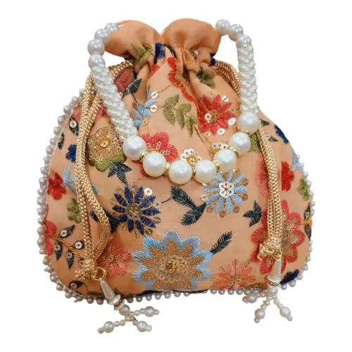 DMS RETAIL Potli Bags For Wedding Return Gifts For Women In Bulk, Ladies Return Gifts For Pooja Birthday Kitty Party Shagun Mehndi Sangeet Pack of (Pack of 5)