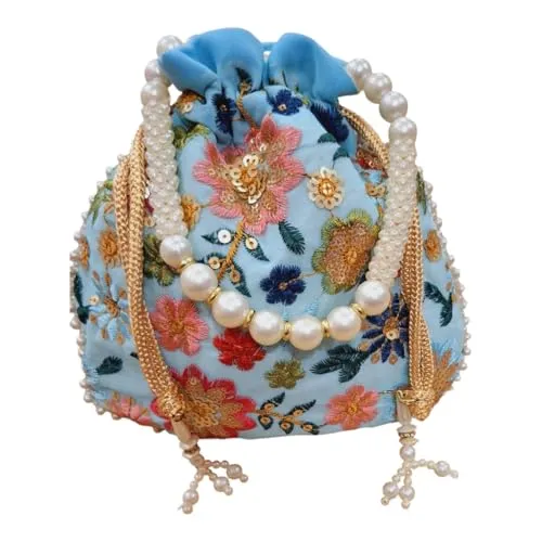 DMS RETAIL Potli Bags For Wedding Return Gifts For Women In Bulk, Ladies Return Gifts For Pooja Birthday Kitty Party Shagun Mehndi Sangeet Pack of (Pack of 5)