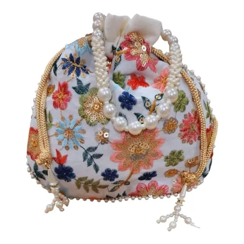 DMS RETAIL Potli Bags For Wedding Return Gifts For Women In Bulk, Ladies Return Gifts For Pooja Birthday Kitty Party Shagun Mehndi Sangeet Pack of (Pack of 5)