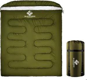 Double Sleeping Bag for Adults Men Women, XL Queen Size Two Person Sleeping Bag for All Season Camping Hiking Backpacking 2 Person Sleeping Bags for Cold Weather & Warm