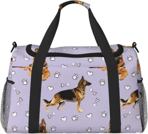 Duffle Bag for Travel, German Shepherd Dog No.1017 Weekender Overnight Duffel Bag, Carry On Bag Gym Bag for Women Men, Personal Item Travel Bag
