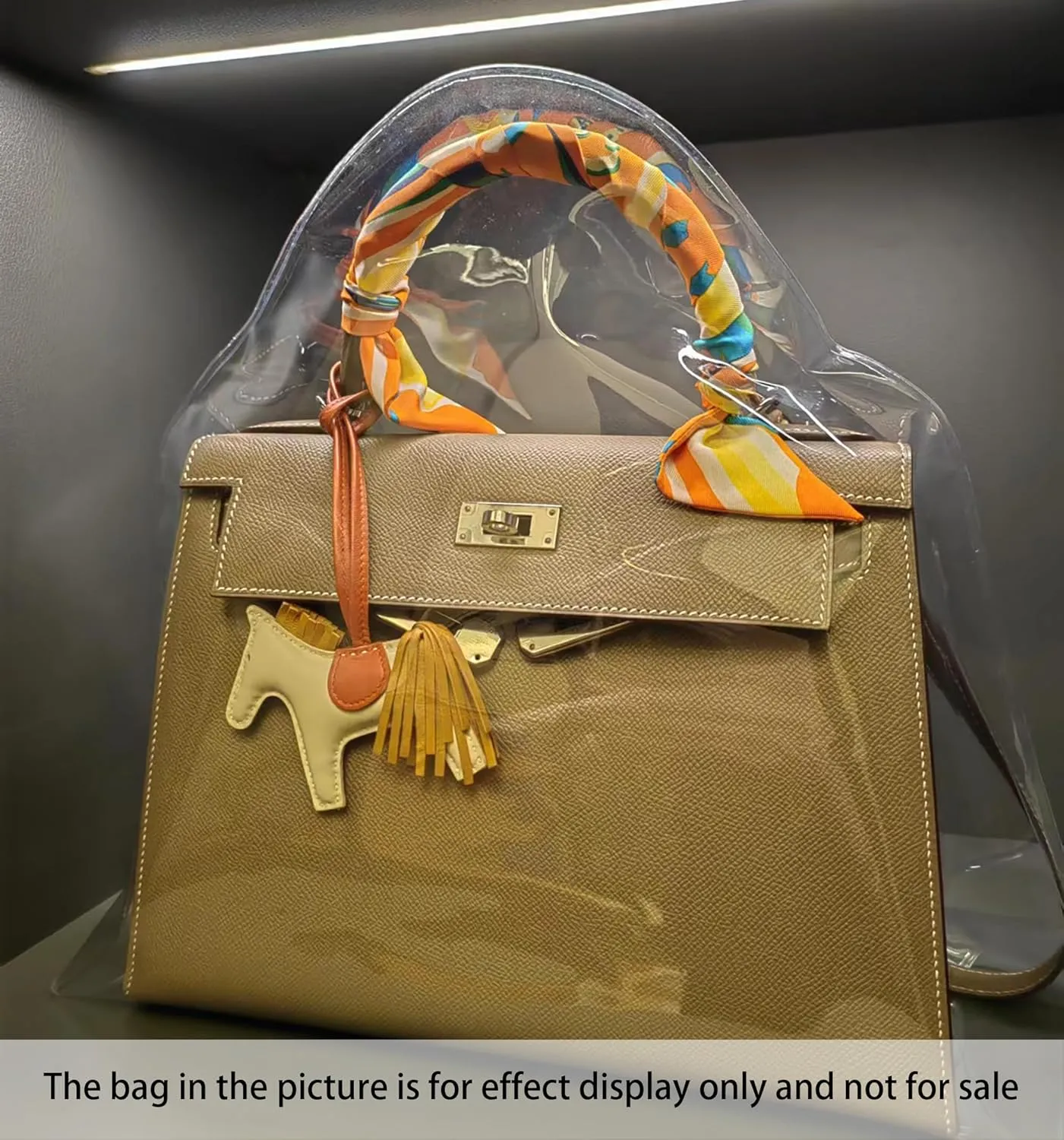 Dust Bags for Women Handbags, Clear Dust Cover Bag for Luxury Purses, Dustproof Storage Bag with Sticky Dots & Air Hole (KE35,35CM)