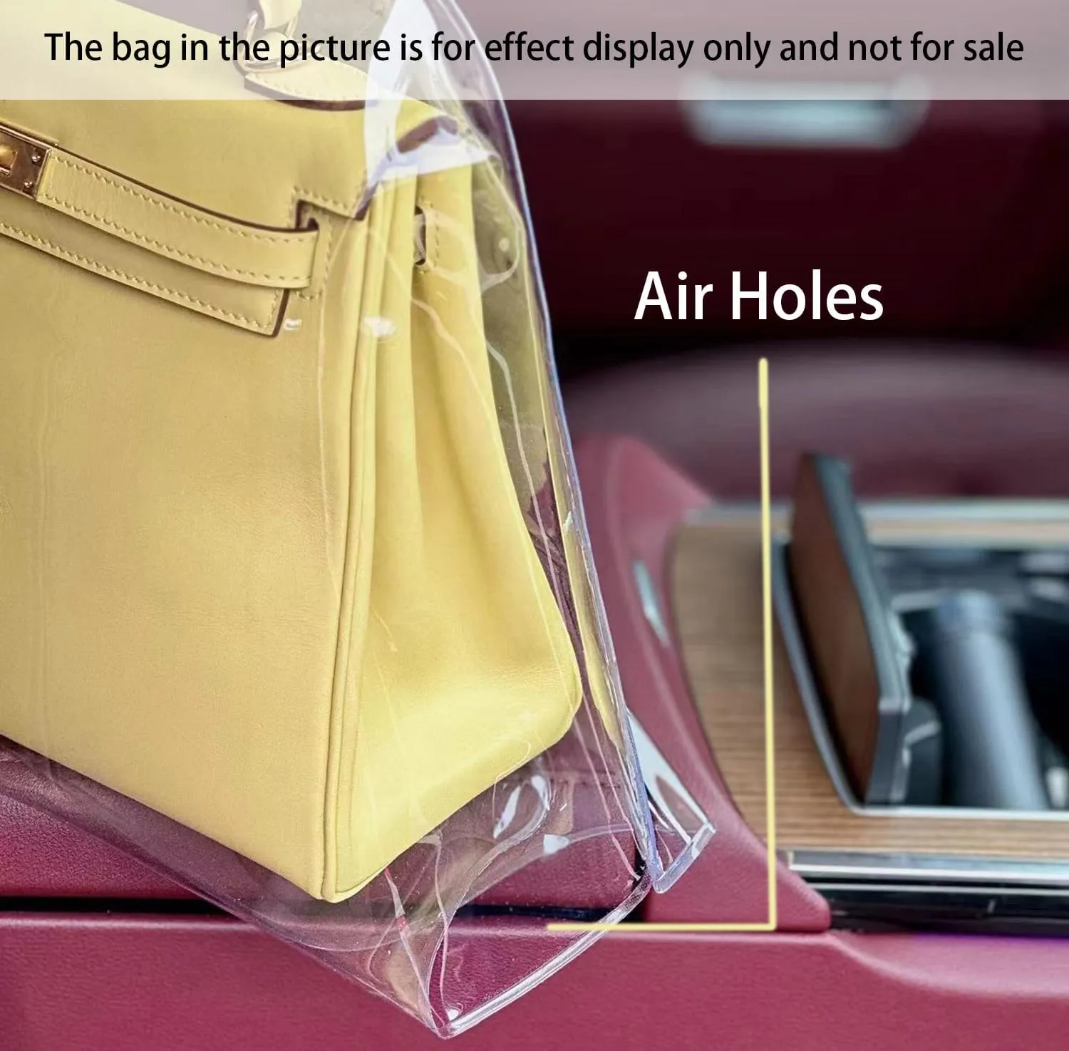 Dust Bags for Women Handbags, Clear Dust Cover Bag for Luxury Purses, Dustproof Storage Bag with Sticky Dots & Air Hole (KE35,35CM)