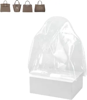 Dust Bags for Women Handbags, Clear Dust Cover Bag for Luxury Purses, Dustproof Storage Bag with Sticky Dots & Air Hole (KE35,35CM)