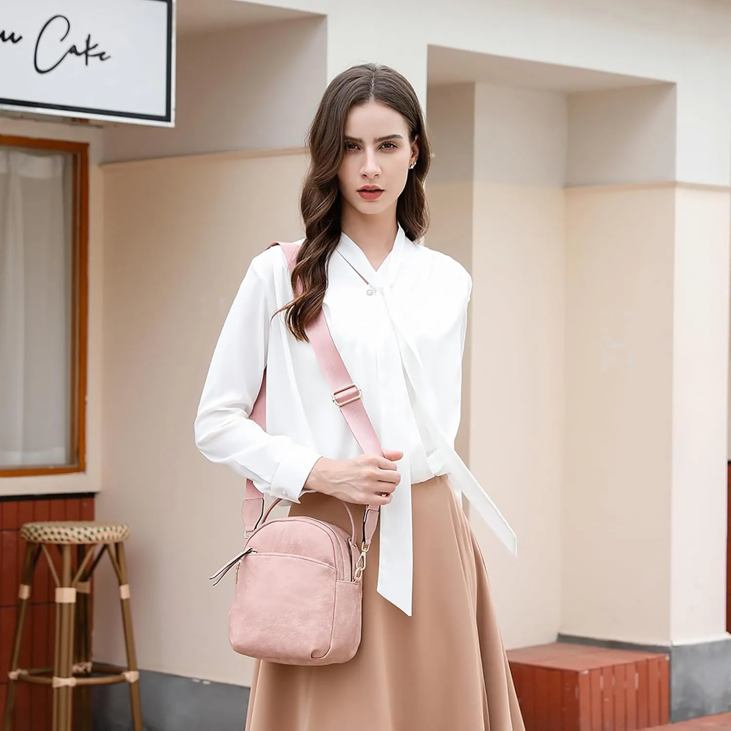 E Multi Pocket Casual Crossbody Bags for Women Lightweight Medium Crossbody Purse with Adjustable Strap