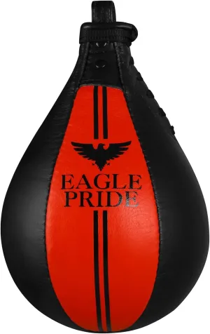 Eagle Pride Leather Speed Ball & Swivel Boxing Punching Bag Set for Speed Training, 100 lb Capacity, Red