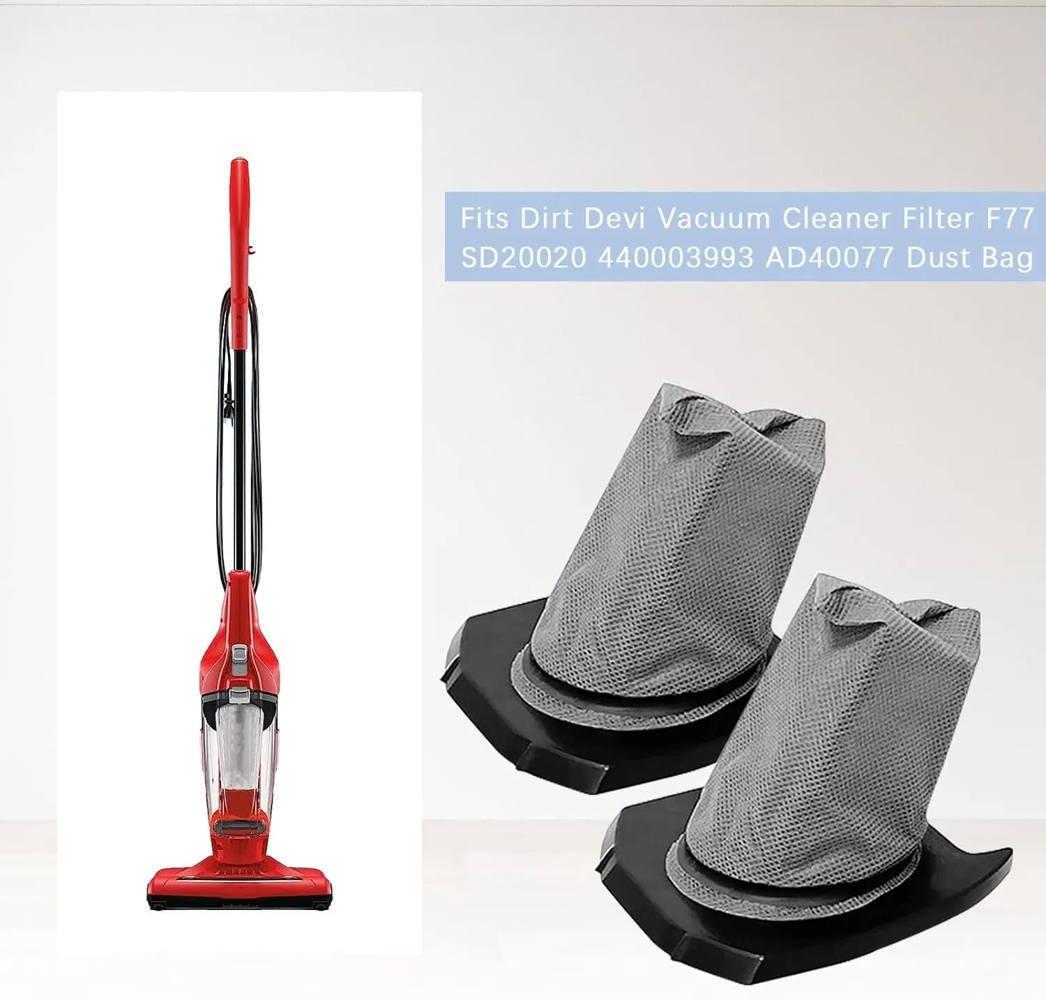 Eagles 4PCS Replacement Vacuum Filter Bags compatible with Dirt Devil Vibe 3-1 Bagless Vacuum Stick Vac with Handheld SD20020, SD20020FDI, SD20020PLFDI, SD20020TEFDI, Part #F77, 440003993,