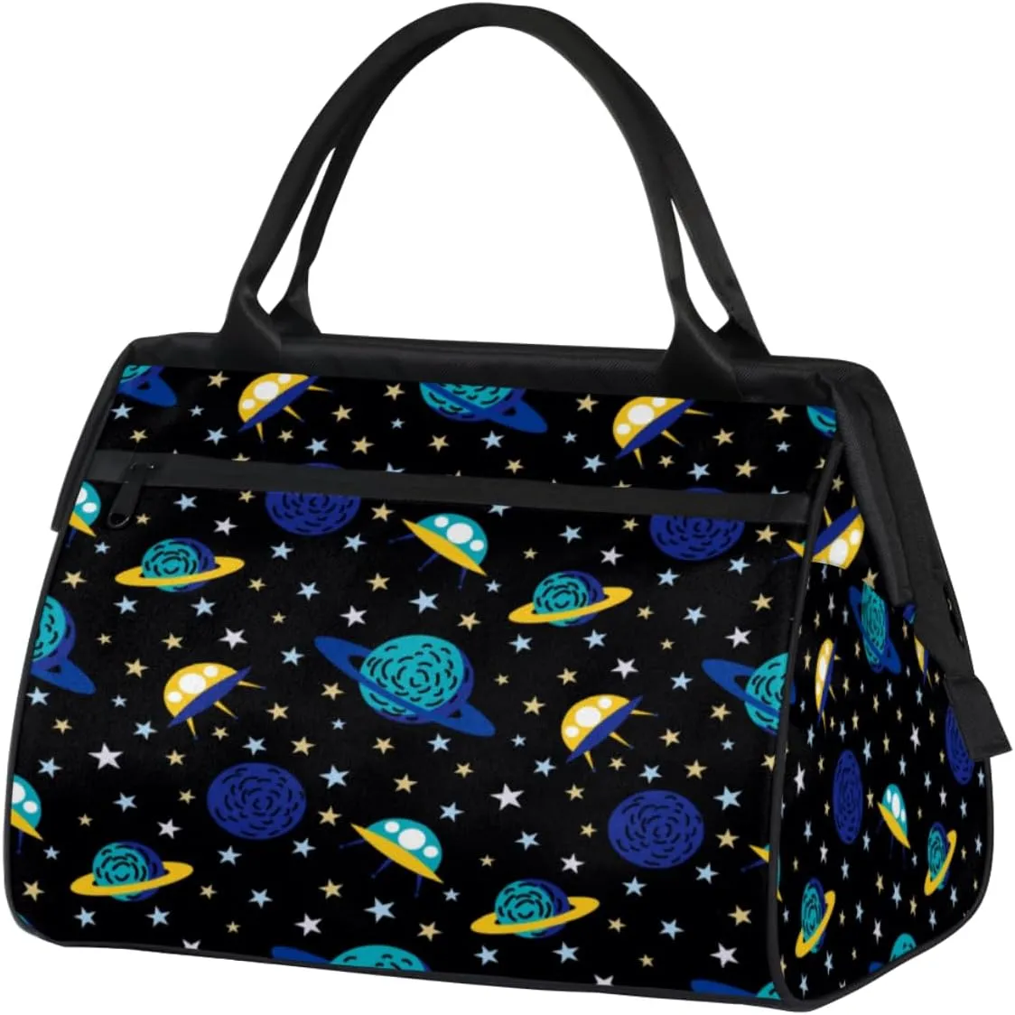 Earth And Spacecraft Travel Duffel Bag Sports Travel Duffel Bag Waterproof Durable Large Gym Tote Bag Weekender Overnight Bag for Women Travel Gym Yoga