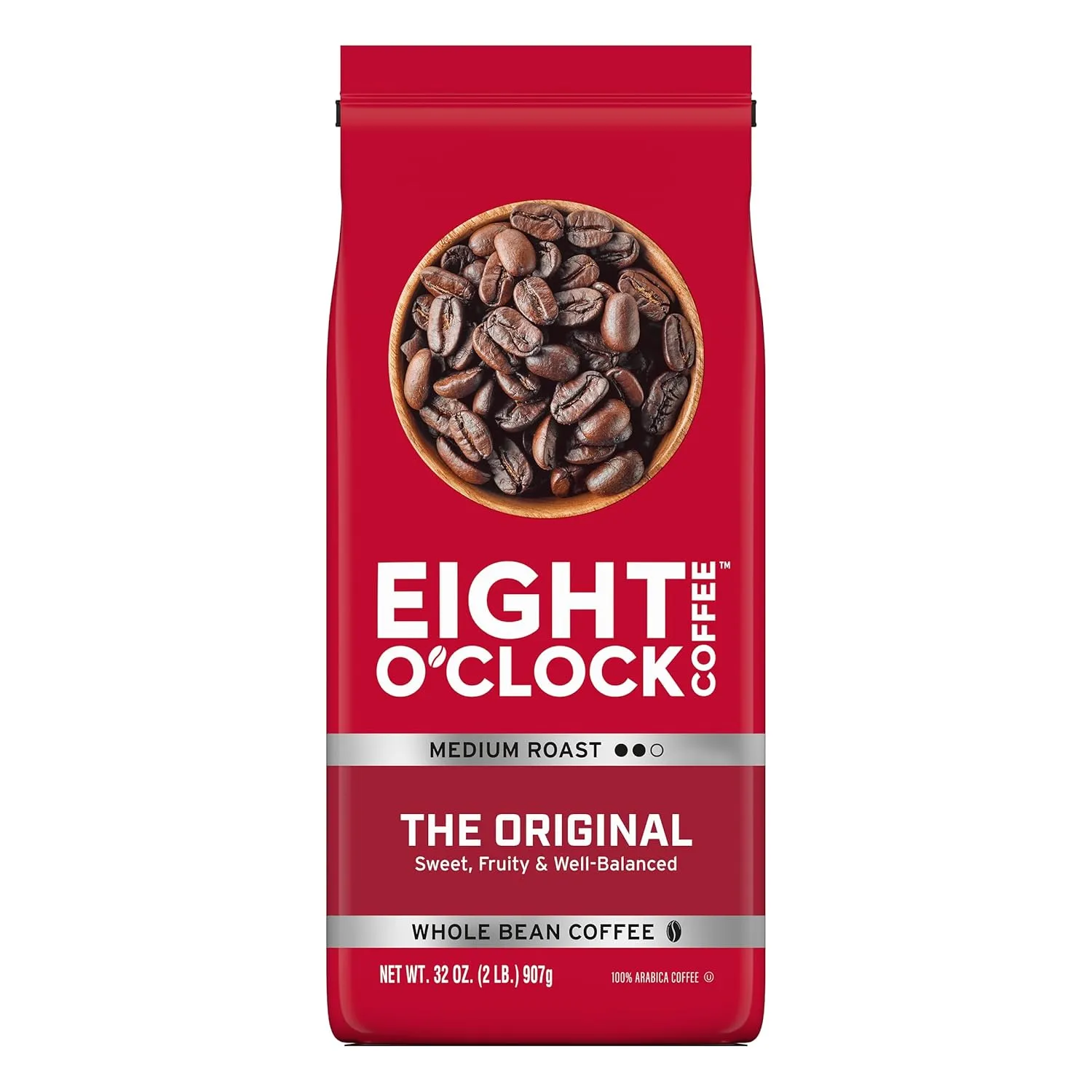 Eight O'Clock Coffee The Original Whole Bean Coffee, Medium Roast, 32 Ounce (Pack of 1) - Sweet, Fruity, Well Balanced