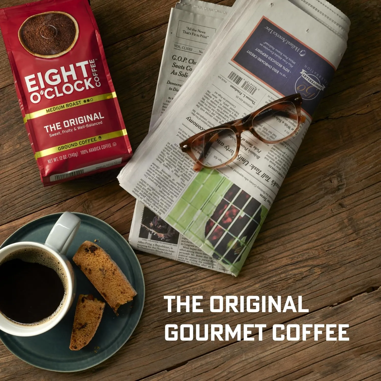 Eight O'Clock Coffee The Original Whole Bean Coffee, Medium Roast, 32 Ounce (Pack of 1) - Sweet, Fruity, Well Balanced