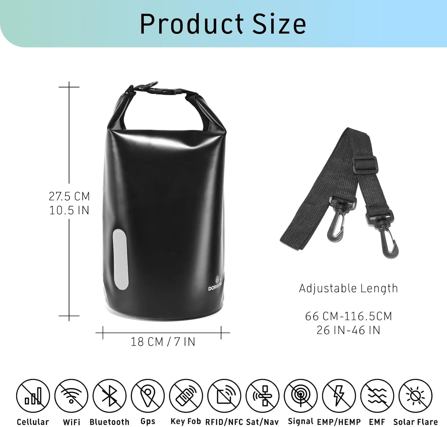 EMP Proof Faraday Bags - Black 5L Waterproof EMP Protection Faraday Bag, RFID Signal Blocking Shield EMP Bag For Electronic Products Security, Protect Data Devices From Hacking, Tracking