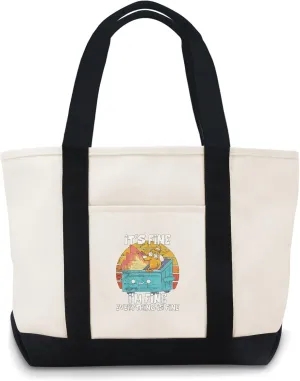 Everything Is Computer US Flag | Meme Canvas Tote Bags For Girlfriends