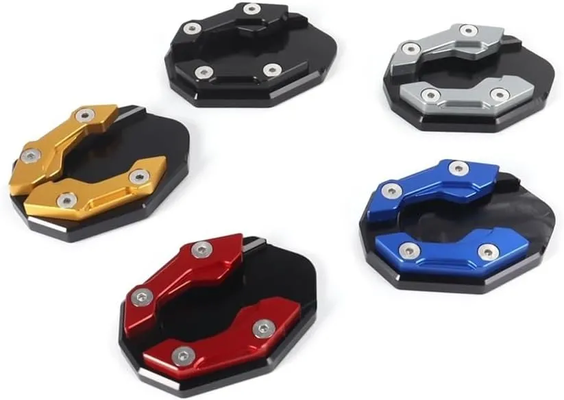 Extension Plate Kickstand Aluminum Alloy Motorcycle Bike Kickstand Extender Foot Side Stand Extension Foot Pad Support Plate Motorbike Accessory