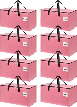 Extra Large Moving Bags with Zipper - Heavy Duty Tote for Packing Clothes, Durable Storage Bin Organizer, Multipack Set