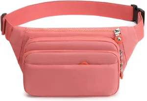 Fanny Pack Casual Fashion Waist Bag Simple Waist Bag Outdoor Sports Shoulder Bags Crossbody Chest Bags (Pink)