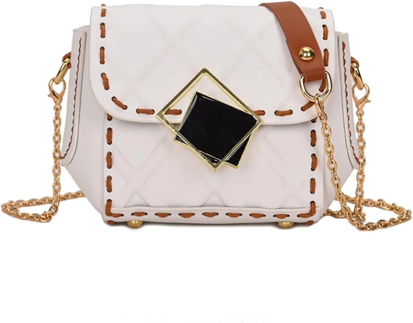 Fashion Chain Messenger Bag Material Woven Set Hand Stitching Shoulder Strap Sew Handle DIY Handmade Bag for Women(OneColor)